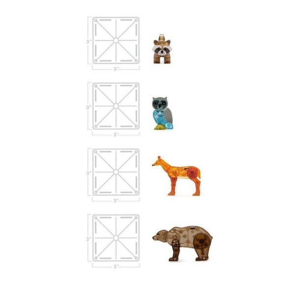 Magna-tiles jungle animals 25 piece set moveable parts alligator hippo sloth - Picture 2 of 4